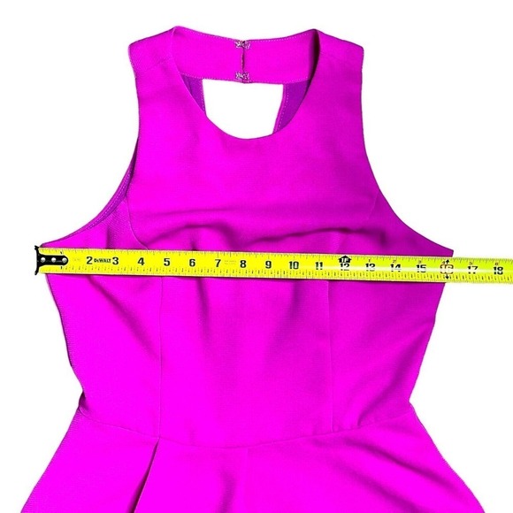 Adelyn Rae Women’s Dress Racerback Ruffle Fit & Flare Skater Small Magenta Pink - Picture 9 of 12